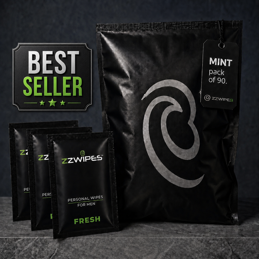 90 Mint Wet Wipes for Men – Toilet, Gym & Travel | Biodegradable