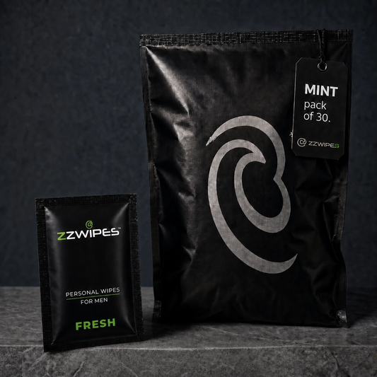 30 Mint Wet Wipes for Men – Toilet, Gym & Travel | Biodegradable