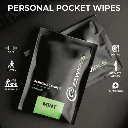 90 Mint Wet Wipes for Men – Toilet, Gym & Travel | Biodegradable